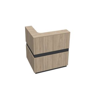 Ъглов модул за рецепция RFG Joy, десен, с права декорация, ПДЧ, кехлибарен дъб и антрацит