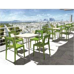 Градинска маса RFG Forza, квадратна, пластмасова, бяла