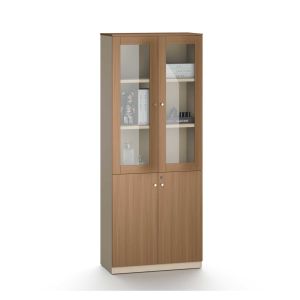 Шкаф RFG Paris, със стъклени врати, 800 х 400 х 2000 mm, ПДЧ, орех и светлосиво