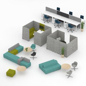 Шумоизолиращ акустичен панел Narbutas Jazz Silent Box, 1810 x 2500 x 1420 mm, дамаска Velito Presto светла мента, ПДЧ 18 mm