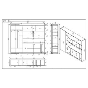 Шкаф RFG Parma, 2400 х 400 х 2000 mm, ПДЧ, орех и перлен графит