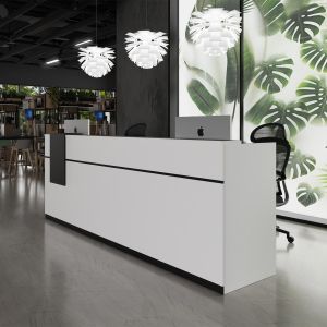 Рецепция RFG Ravena, 2000 х 632 х 1066 mm, ПДЧ, бяло-черна