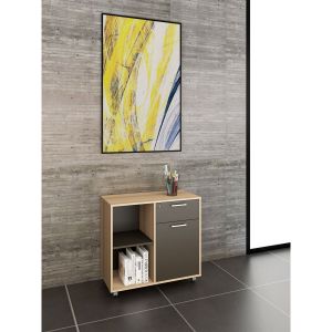 Шкаф RFG Milano, 800 х 400 х 750 mm, ПДЧ, светъл дъб и тъмносиво