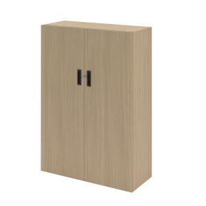 Шкаф Narbutas Choice, 1000 x 420 x 1425 mm, ПДЧ 18 mm, меламин избелен дъб, меламин избелен дъб, черна дръжка