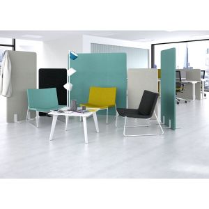 Шумоизолиращ преграден панел Narbutas Free Standing, свободностоящ, 1600 x 36 x 1600 mm, дамаска Velito Presto светла мента, ПДЧ 16 mm