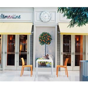 Градински стол RFG Milano, пластмасов, до 120 kg, оранжев