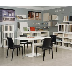 Градински стол RFG Milano, пластмасов, до 120 kg, черен