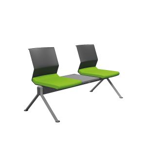 Посетителска пейка RFG Lisa Black, с 2 места и масичка, текстил, метална основа, зелена