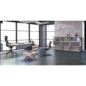 Стелаж RFG London, четири рафта, корпус селенит, 160 x 40 x 160 cm, ПДЧ, сглобена мостра