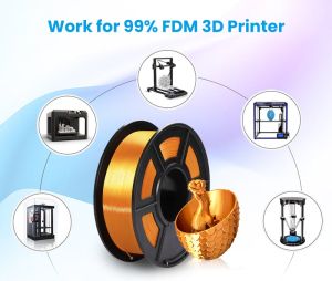 Филамент за 3D принтер Silk, PLA+, 1.75 mm, 1 kg, златист