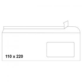 Плик бял DL десен прозорец 110x220 mm Стикер 1 б