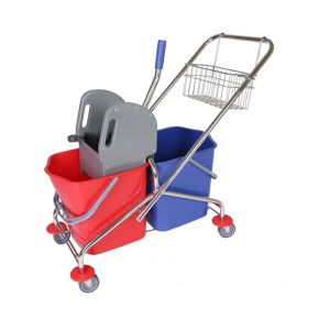 Количка за почистване Office 1, алуминиева, с преса, 86 х 41 х 90 cm, 2 x 23 L, 46 l