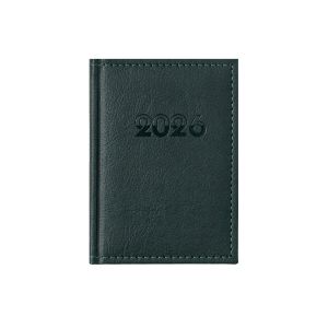 Календар-бележник Казанова, с дати, 10 x 15 cm, кожена подвързия, зелен