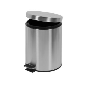 Кош за отпадъци Office 1, с педал, метален, 20.5 х 20.5 х 27.5 cm, 5 L, инокс