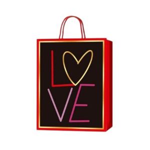 Подаръчна торбичка Love, 18 х 23 х 8 cm, черна