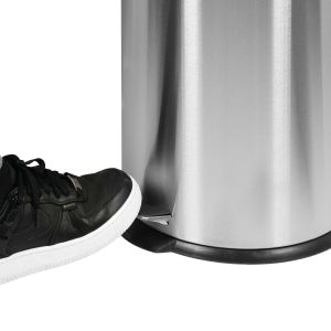 Кош за отпадъци Office 1, с педал, метален, 25.2 х 25.2 х 39.3 cm, 12 L, инокс