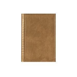 Календар-бележник Мадера, с дати, A5, кожена подвързия, цвят злато