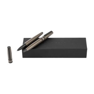 Hugo Boss Комплект химикалка и ролер Illusion Gear, в кутия, тъмнозелени