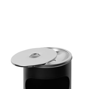 Кош за отпадъци Office 1, с пепелник, 20.5 х 20.5 х 58 cm, черен мат, 12 l