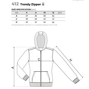 Malfini Детски суитшърт Zipper 412, поларен, размер 134 cm, възраст 8 години, черен