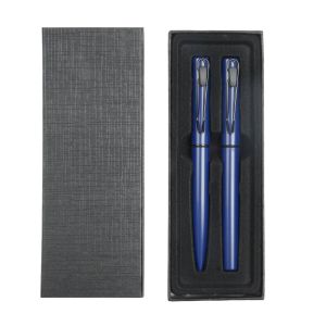 Office 1 Комплект химикалка и ролер Caligo, метални, сини