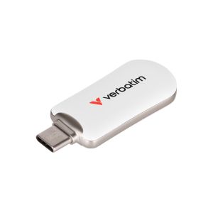 USB флаш памет Verbatim Plectra, 64 GB, USB Type-C 3.2, бяла