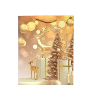 Подаръчна торбичка Елени, коледна, 26 х 32 х 10 cm, златиста