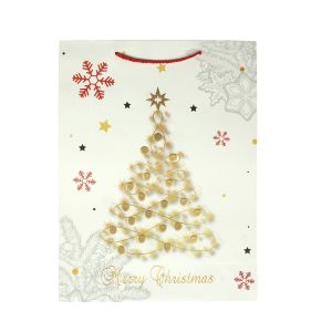 Подаръчна торбичка Merry Christmas - Елха, коледна, 30 х 40 х 12 cm