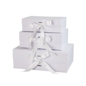 Office 1 Кутия Gift Box, с магнитно затваряне, сгъваема, 26 х 23 х 9.5 cm, бяла