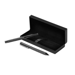 Office 1 Комплект химикалка и ролер Leatherink, метални