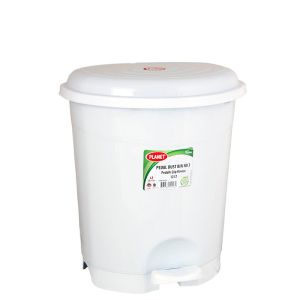 Кош за отпадъци Planet, с педал, пластмасов, 12 L, бял, 290 x 270 x 325 cm