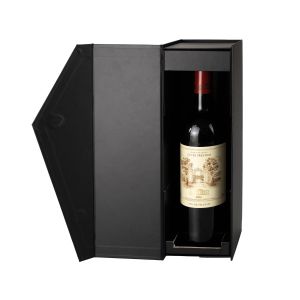 Office 1 Кутия Wine, с магнитно затваряне, сгъваема, 33 х 11 х 10.8 cm, ъглово лепена, черна