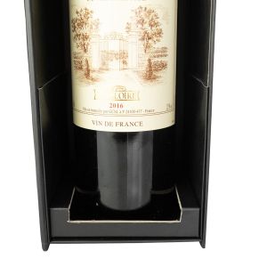 Office 1 Кутия Wine, с магнитно затваряне, сгъваема, 33 х 11 х 10.8 cm, ъглово лепена, черна