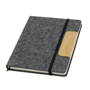 Office 1 Бележник, А5, филц и бамбук, с ластик, корица като стойка за телефон