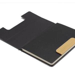 Office 1 Бележник, А5, филц и бамбук, с ластик, корица като стойка за телефон