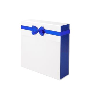 Office 1 Кутия Pearl, сгъваема, 32 х 32 х 10 cm, бяло-синя