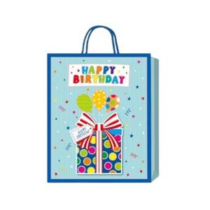 Подаръчна торбичка Happy Birthday, подарък, 3D, 26 х 32 х 10 cm