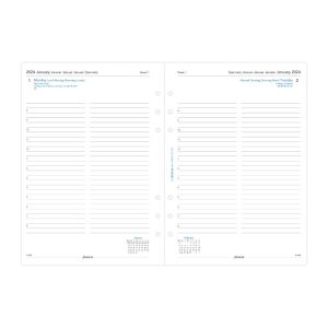 Filofax Пълнител за органайзер Classic, А5, за 2024 година, 1 ден на страница