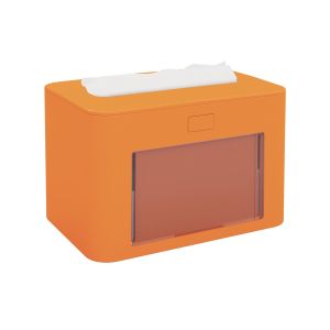 Диспенсър за салфетки Papernet Premium, на пачка, оранжев, 13.3 х 20 х 12.6 cm