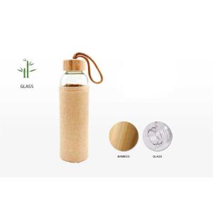 Office 1 Бутилка Sunset, стъклена, с ленен калъф, 500 ml