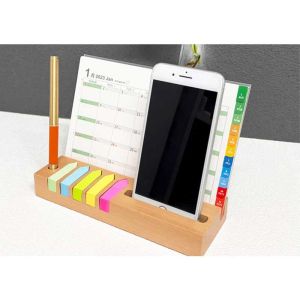 Office 1 Поставка Green, с календар и листчета, бамбукова, 21 х 7 cm