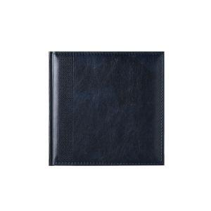 Календар-бележник К2, без дати, 20 x 20 cm, кожена подвързия, син