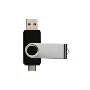 Office 1 USB флаш памет Swivel, USB 3.0, 16 GB, Type-C OTG, черна