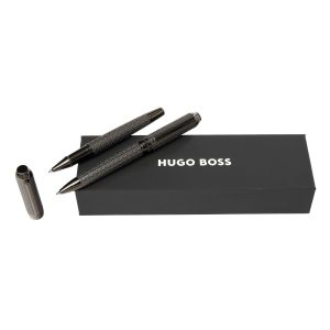 Hugo Boss Комплект химикалка и ролер Elemental, в кутия, хром
