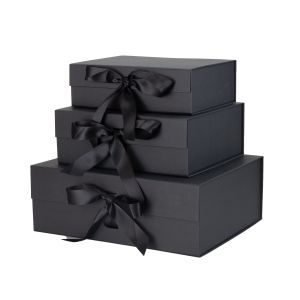 Office 1 Кутия Gift Box, с магнитно затваряне, сгъваема, 33 х 27 х 12 cm, черна