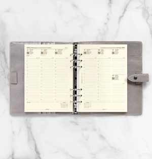 Filofax Пълнител за органайзер, A5, за 2025 година, 1 седмица на 2 страници, кремав
