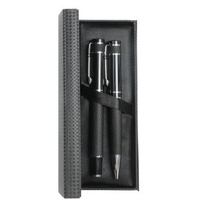 Office 1 Комплект химикалка и ролер Knit, метални, черни