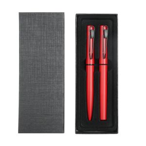 Office 1 Комплект химикалка и ролер Caligo, метални, червени