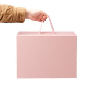 Office 1 Кутия Handle, сгъваема, 38 х 28 х 13.5 cm, с дръжки, розова