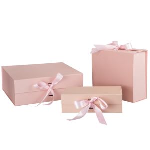 Office 1 Кутия Gift Box, с магнитно затваряне, сгъваема, 26 х 23 х 9.5 cm, розова